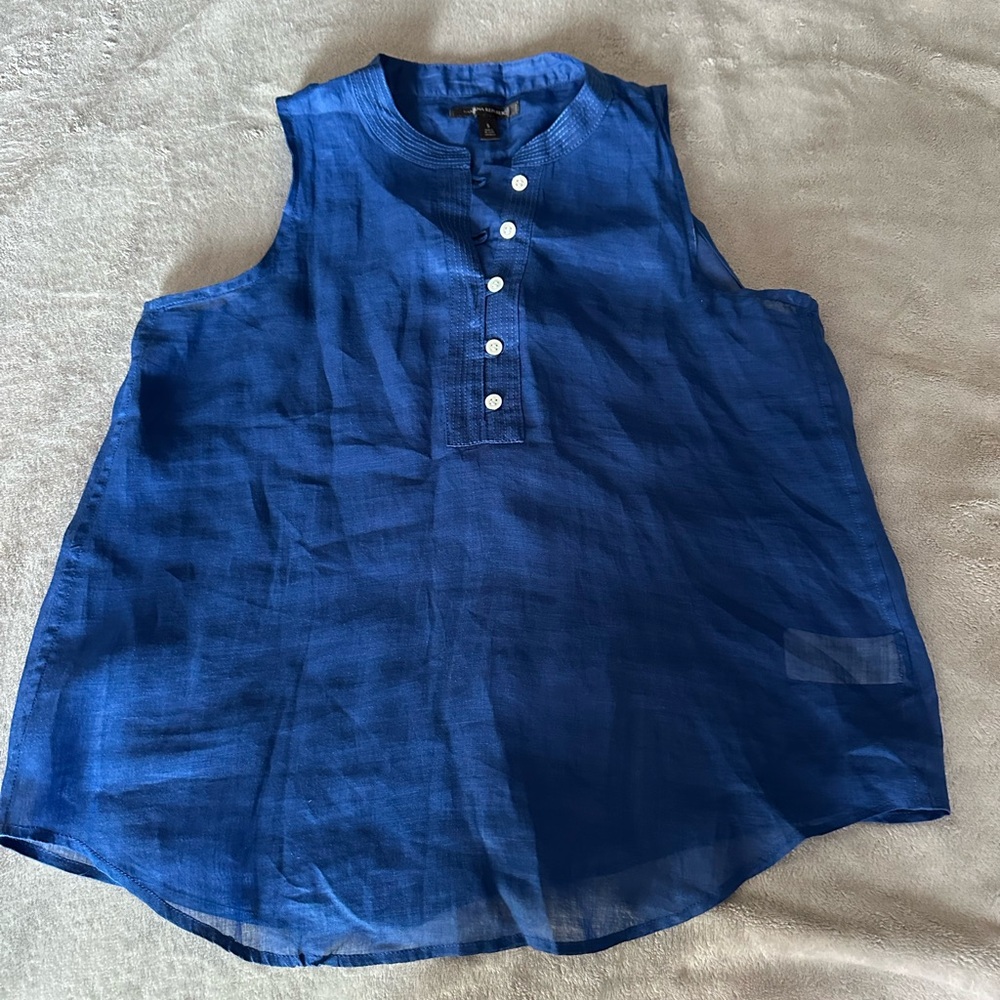 Banana Republic blue linen blouse - Picture 3 of 8